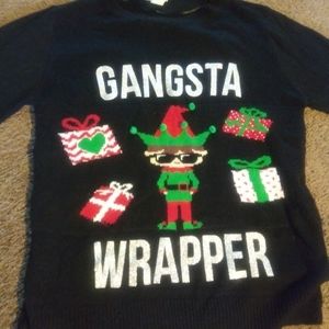 "Gangsta Wrapper" knit sweater